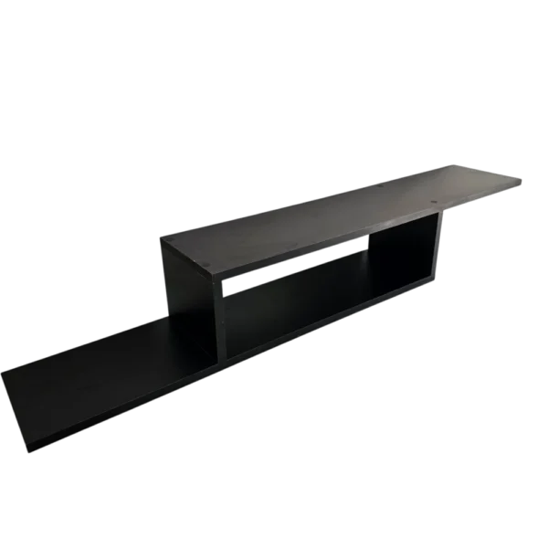 Support à TV mural de style étagère noire, design moderne disponible en Tunisie.