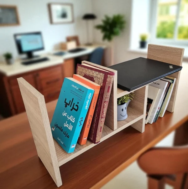 Bibliothèque de bureau extensible en bois, une solution de rangement moderne disponible en Tunisie.