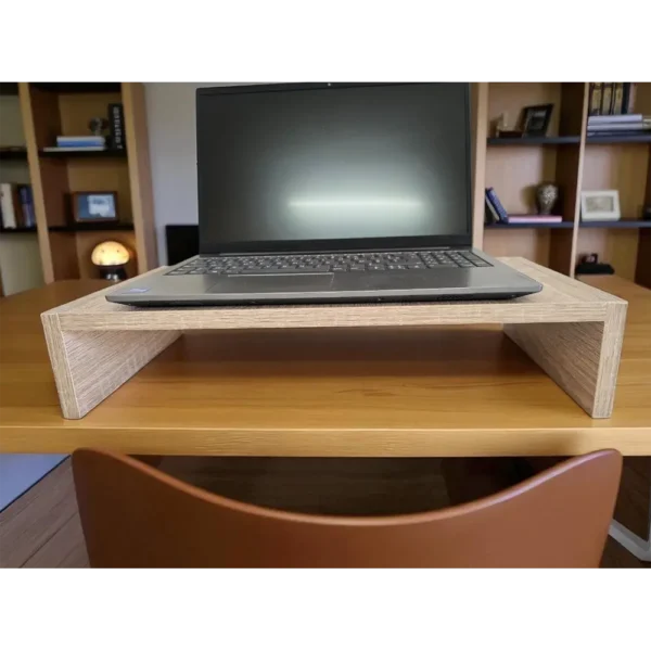 Pont de moniteur en bois pour surélever un écran, un accessoire de bureau ergonomique disponible en Tunisie.